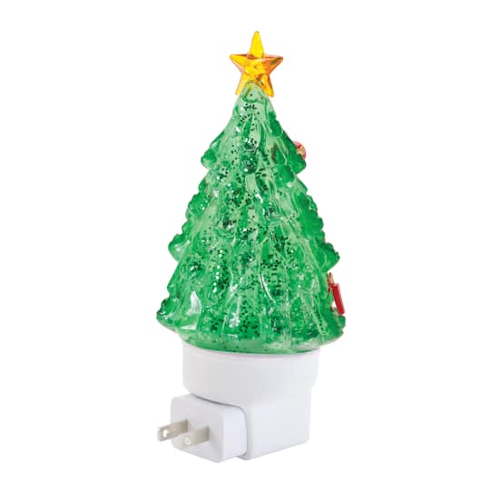 Melrose 6.75" Christmas Tree Snow Globe Night Light Décor